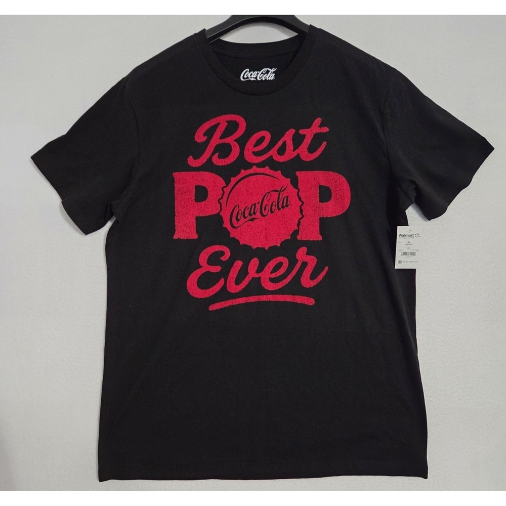 Mens Coca Cola Best Pop Ever Black T Shirt Size XL  40-42 New Fathers Gift